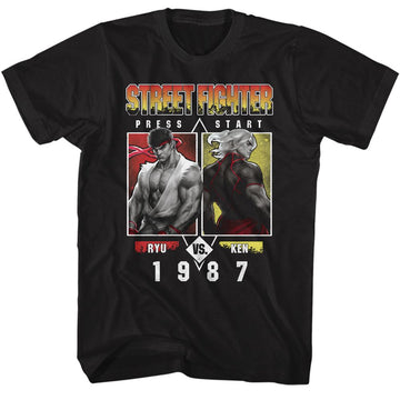 STREET FIGHTER RYU VS KEN 1987 S T-Shirt in Black