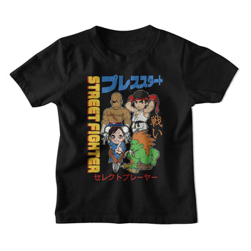 STREET FIGHTER CHIBI WITH KANJI TODDLER 2T T-Shirt in Black