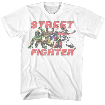 STREET FIGHTER FIGHT GROUP S T-Shirt in White