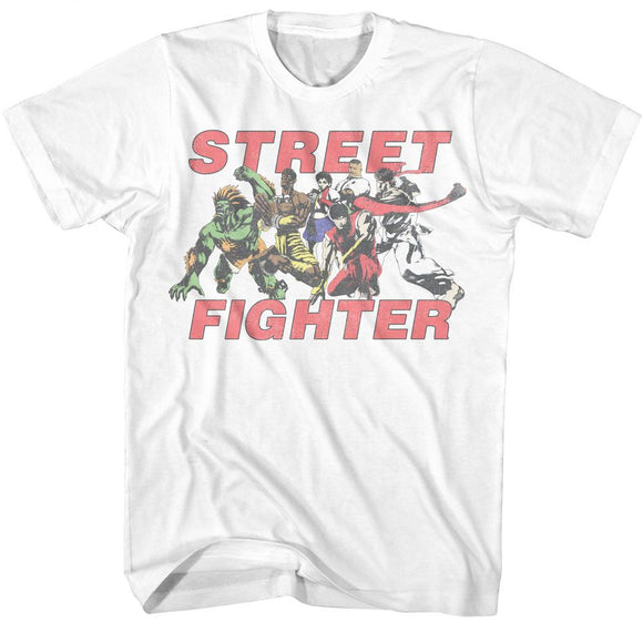 STREET FIGHTER FIGHT GROUP S T-Shirt in White