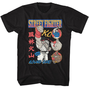 STREET FIGHTER ROUND ONE COMIC S T-Shirt in Black