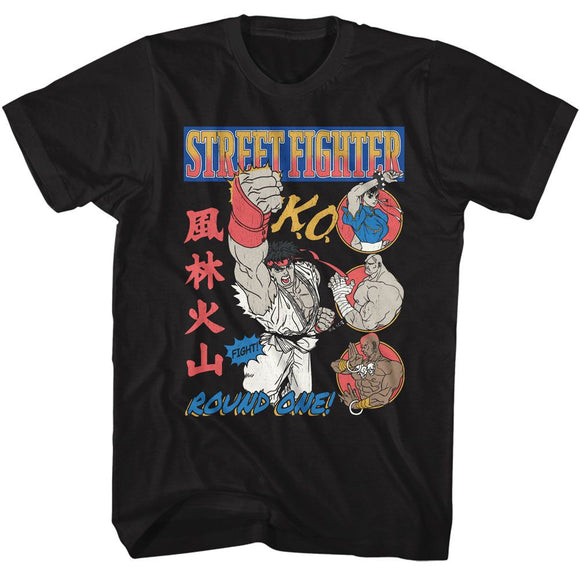 STREET FIGHTER ROUND ONE COMIC S T-Shirt in Black