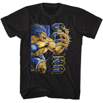 STREET FIGHTER 90S STYLE BLANKA S T-Shirt in Black