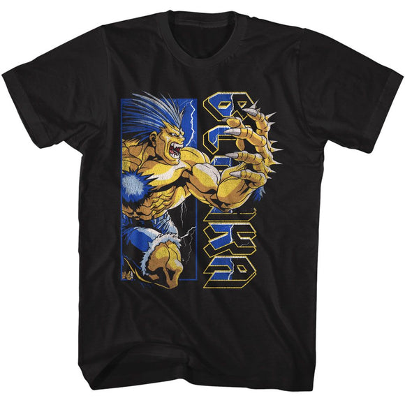 STREET FIGHTER 90S STYLE BLANKA S T-Shirt in Black