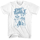 STREET FIGHTER RYU KEN AND CHUN LI BOX S T-Shirt in White