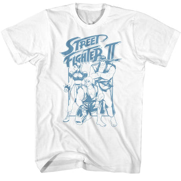 STREET FIGHTER RYU KEN AND CHUN LI BOX S T-Shirt in White