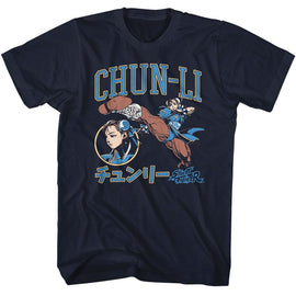 STREET FIGHTER CHUN LI VARSITY S T-Shirt in NAVY