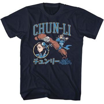 STREET FIGHTER CHUN LI VARSITY S T-Shirt in NAVY