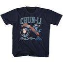 STREET FIGHTER CHUN LI VARSITY TODDLER 2T T-Shirt in NAVY