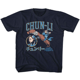 STREET FIGHTER CHUN LI VARSITY TODDLER 2T T-Shirt in NAVY