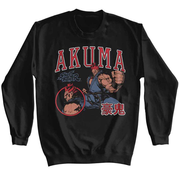STREET FIGHTER AKUMA VARSITY L/S S T-Shirt in Black