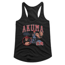STREET FIGHTER AKUMA VARSITY LADIES SLIMFIT RACERBACK S T-Shirt in Black