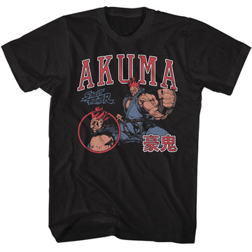 STREET FIGHTER AKUMA VARSITY S T-Shirt in Black