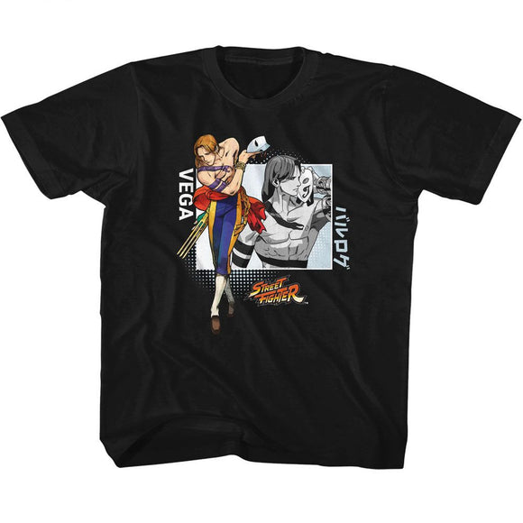 STREET FIGHTER VEGA YOUTH XS 5 6 T-Shirt in Black
