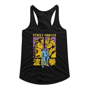STREET FIGHTER RYU AKUMA AND M BISON LADIES SLIMFIT T-Shirt in Black