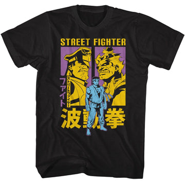 STREET FIGHTER RYU AKUMA AND M BISON S T-Shirt in Black