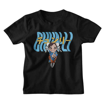 STREET FIGHTER CHUN LI WARPED TEXT TODDLER 2T T-Shirt in Black