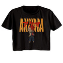 STREET FIGHTER AKUMA WARPED TEXT LADIES FESTIVAL CALI S T-Shirt in Black