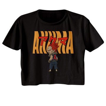 STREET FIGHTER AKUMA WARPED TEXT LADIES FESTIVAL CALI S T-Shirt in Black