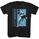 STREET FIGHTER CHUN LI BW CHARACTER POSE S T-Shirt in Black