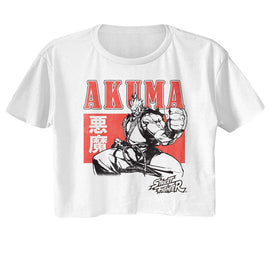 STREET FIGHTER AKUMA CHARACTER BLOCK LADIES FESTIVAL CALI S T-Shirt in White