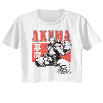 STREET FIGHTER AKUMA CHARACTER BLOCK LADIES FESTIVAL CALI S T-Shirt in White