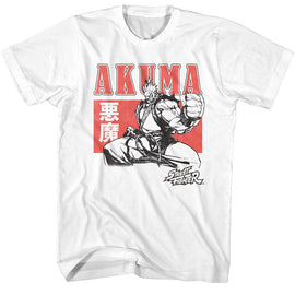 STREET FIGHTER AKUMA CHARACTER BLOCK S T-Shirt in White