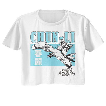 STREET FIGHTER CHUN LI CHARACTER BLOCK LADIES FESTIVAL CALI T-Shirt in White