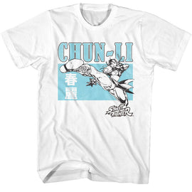 STREET FIGHTER CHUN LI CHARACTER BLOCK S T-Shirt in White