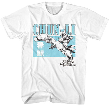 STREET FIGHTER CHUN LI CHARACTER BLOCK S T-Shirt in White
