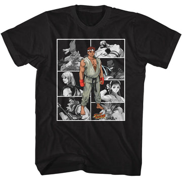 STREET FIGHTER FIGHTERS IN BOXES S T-Shirt in Black
