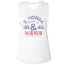 STREET FIGHTER SUMO AND SENTO LADIES MUSCLE TANK S T-Shirt in White