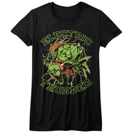 STREET FIGHTER ELECTRIC THUNDER LADIES S T-Shirt in Black