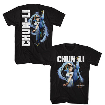 STREET FIGHTER CHUN LI CHARACTER ***F&B*** S T-Shirt in Black