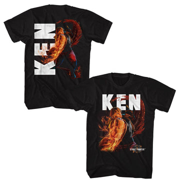 STREET FIGHTER KEN CHARACTER ***F&B*** S T-Shirt in Black