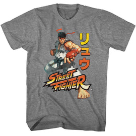 STREET FIGHTER RYU POSE 5 S T-Shirt in Graphite Heather