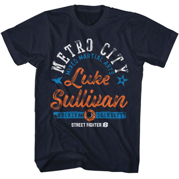 STREET FIGHTER METRO CITY MMA S T-Shirt in NAVY