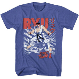 STREET FIGHTER RYU S T-Shirt in Royal Heather