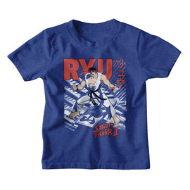 STREET FIGHTER RYU YOUTH XS 5 6 T-Shirt in Royal Heather