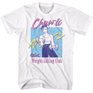 STREET FIGHTER WEIGHT LIFT CHUN LI S T-Shirt in White