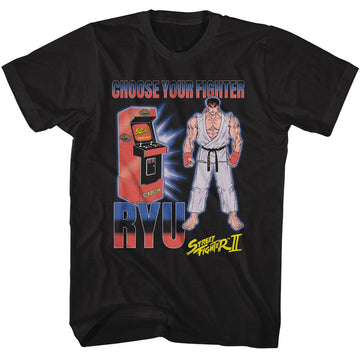 STREET FIGHTER ARCADE RYU S T-Shirt in Black