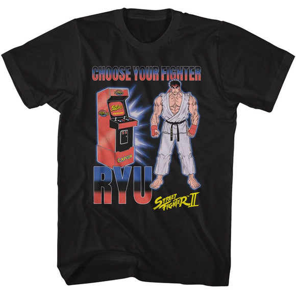 STREET FIGHTER ARCADE RYU S T-Shirt in Black