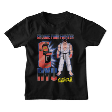 STREET FIGHTER ARCADE RYU TODDLER 2T T-Shirt in Black