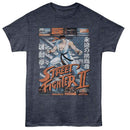 STREET FIGHTER RYU W VARIOUS GAME SCENES S T-Shirt in NAVY Heather