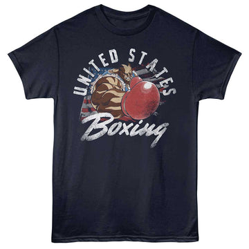 Street Fighter Us Boxing Navy Adult T-Shirt