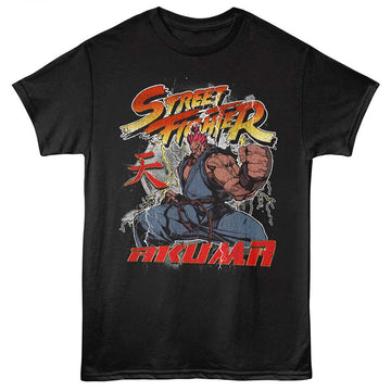 Street Fighter Elemental Akuma Black Adult T-Shirt