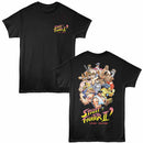 Street Fighter 2 Group Black Adult T-Shirt