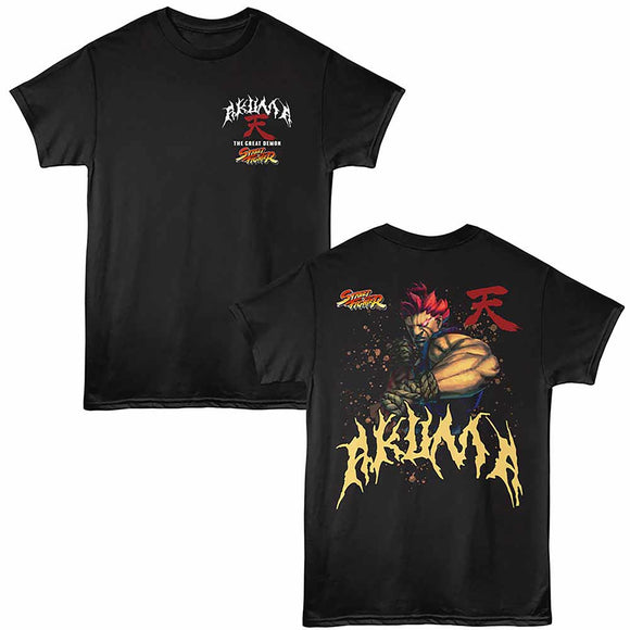 Street Fighter Akuma Demon Black Adult T-Shirt
