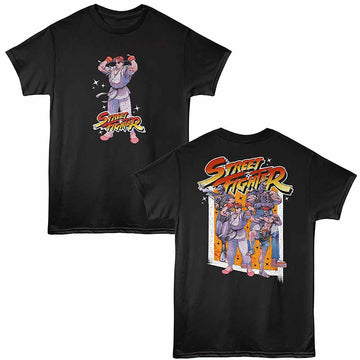 Street Fighter SF1 Rectangle Black Adult T-Shirt