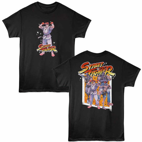 Street Fighter SF1 Rectangle Black Adult T-Shirt